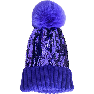 Pom Pom Sequin Beanie