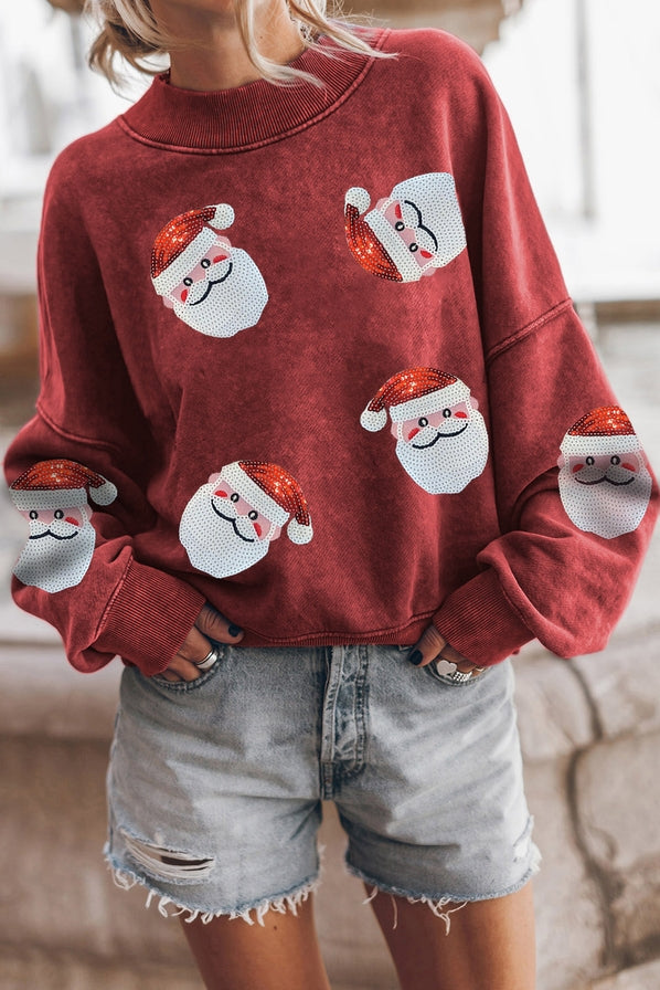 Sequin Santa Claus Sweatshirt