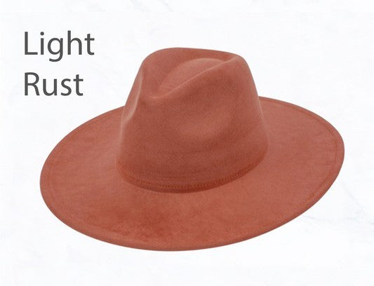 Suede Peach Top Fedora Hat