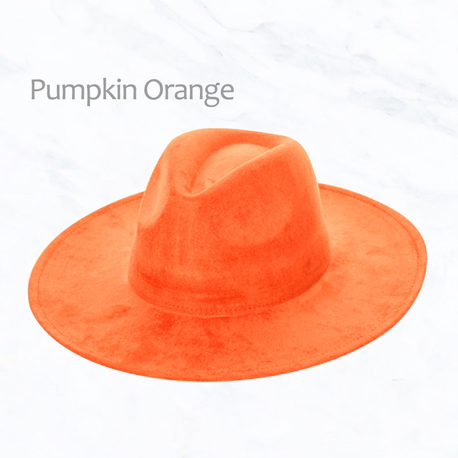 Suede Peach Top Fedora Hat