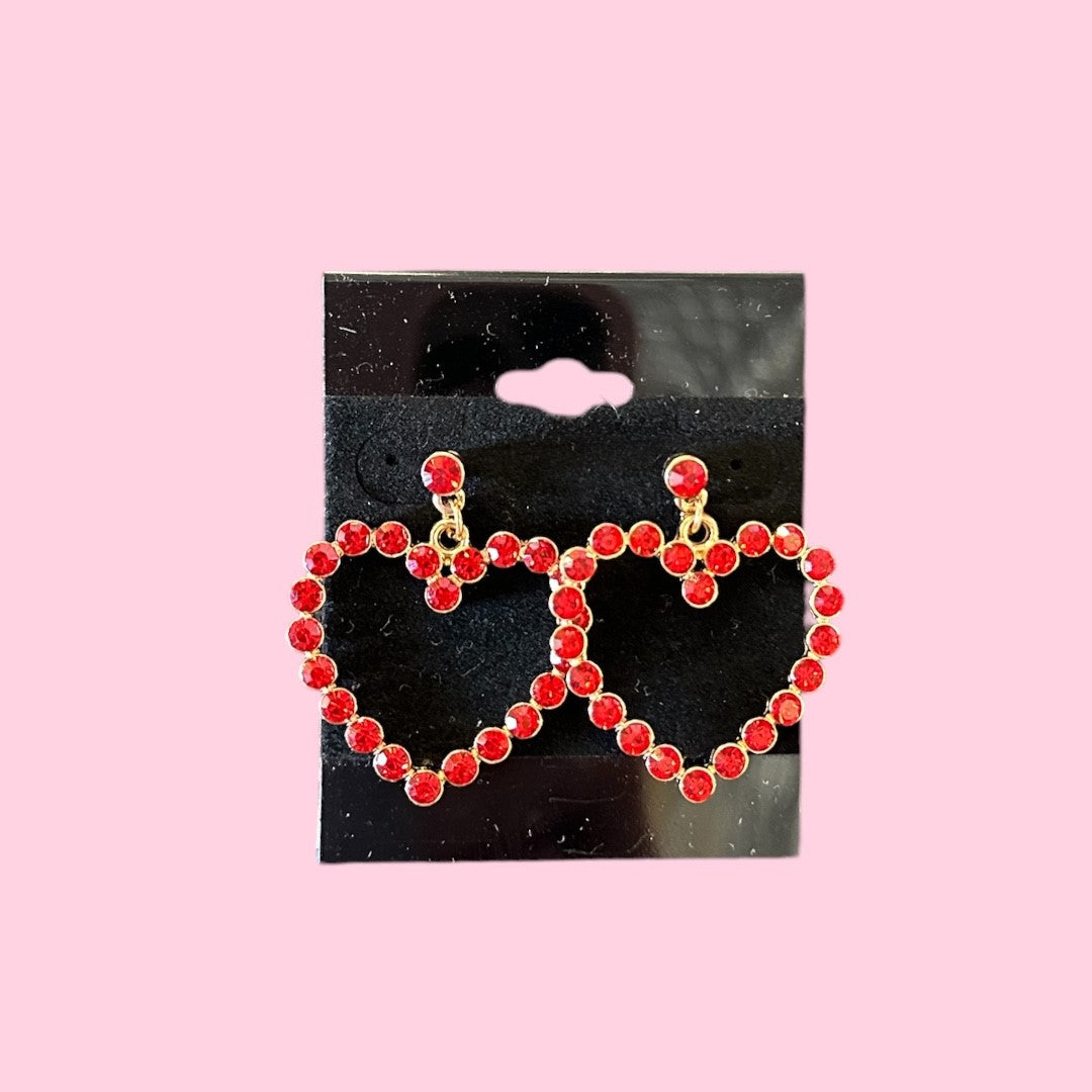 Rhinestone Heart Earrings