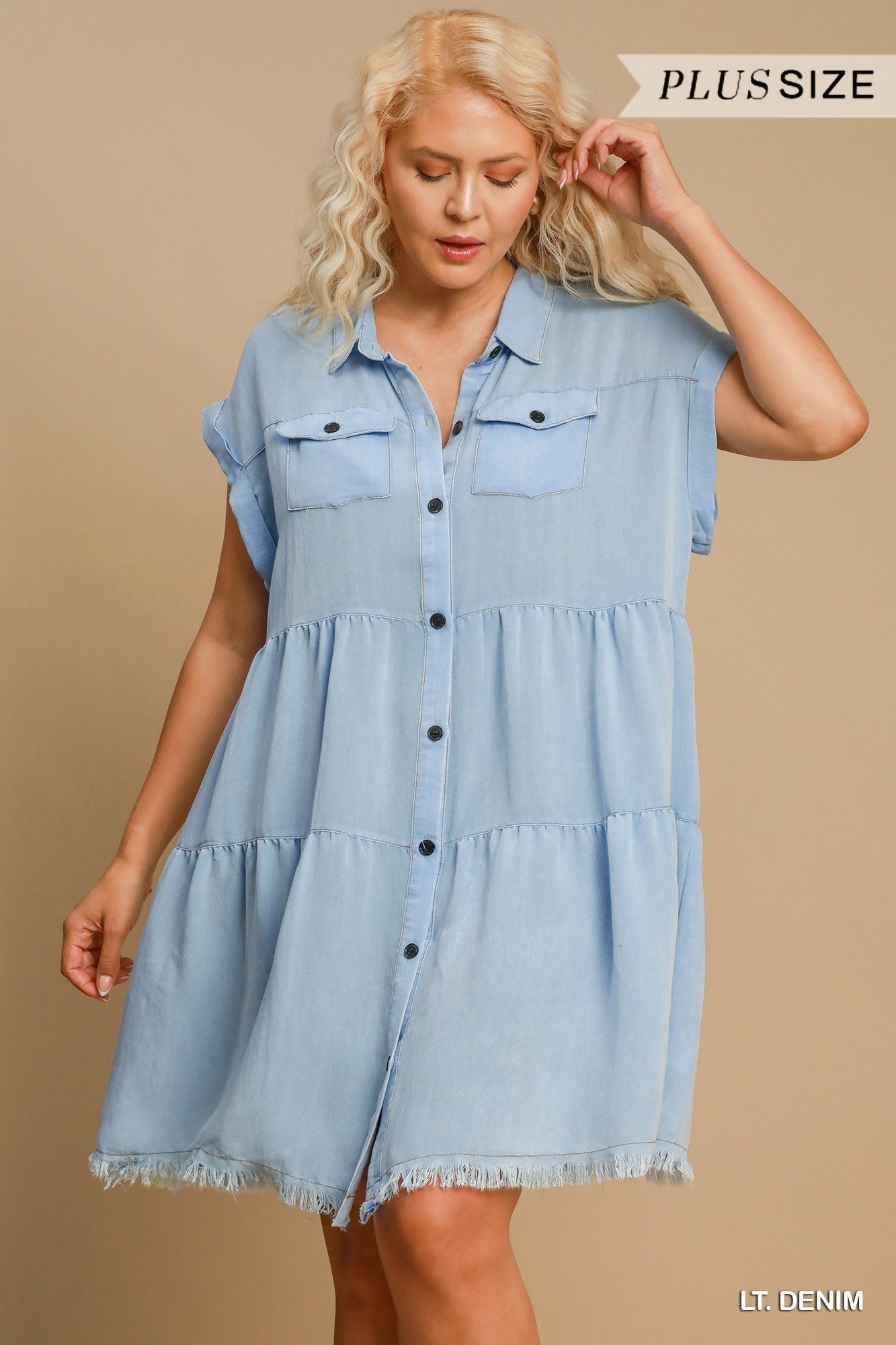 Snow Washed Button Up Dress