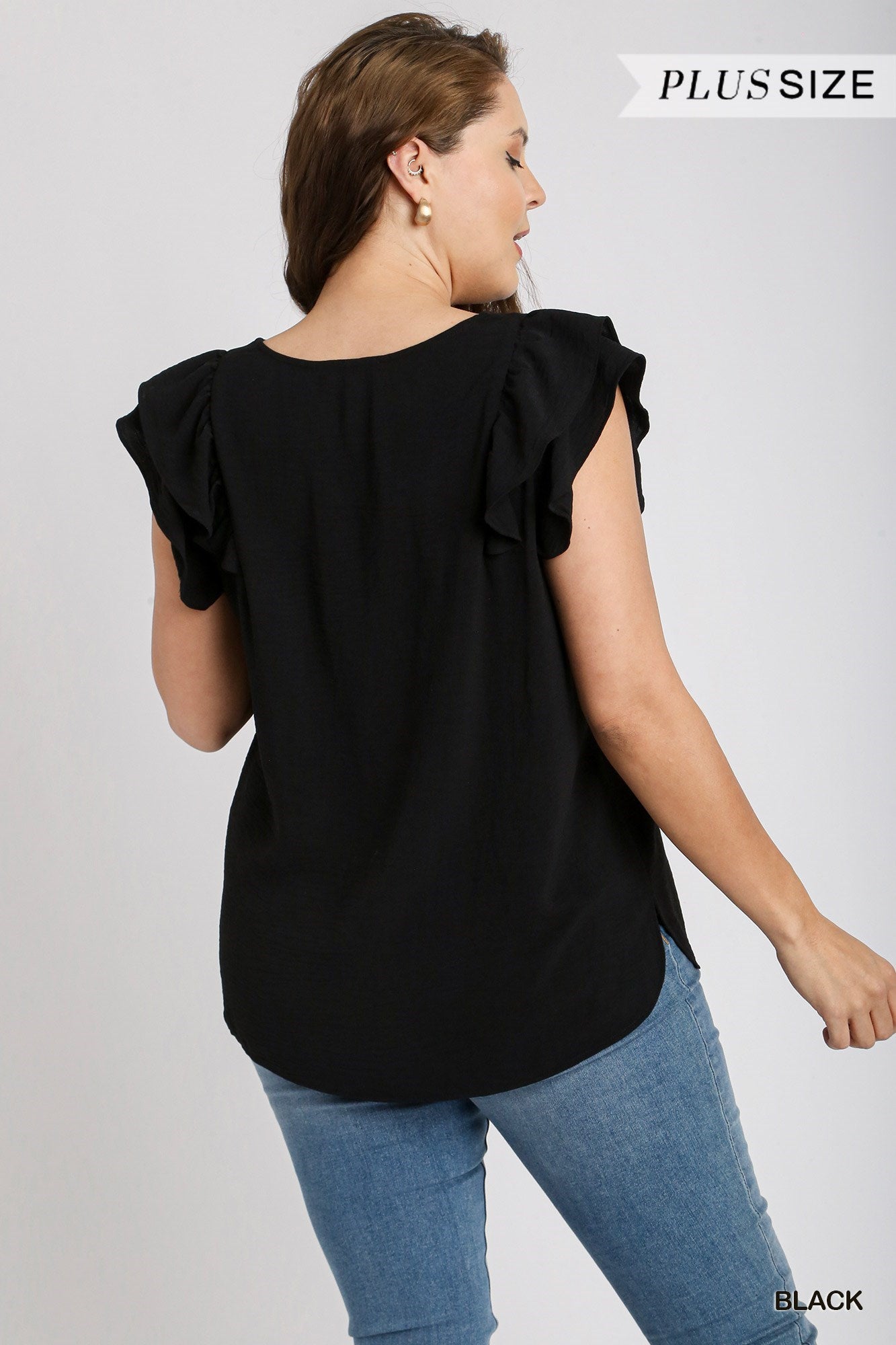 V Neck Flutter Blouse