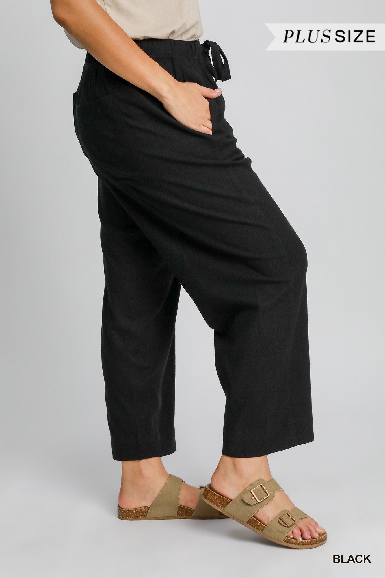 Linen Blend Pull-On Pant