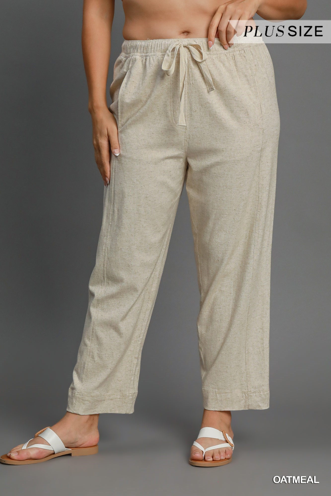 Linen Blend Pull-On Pant