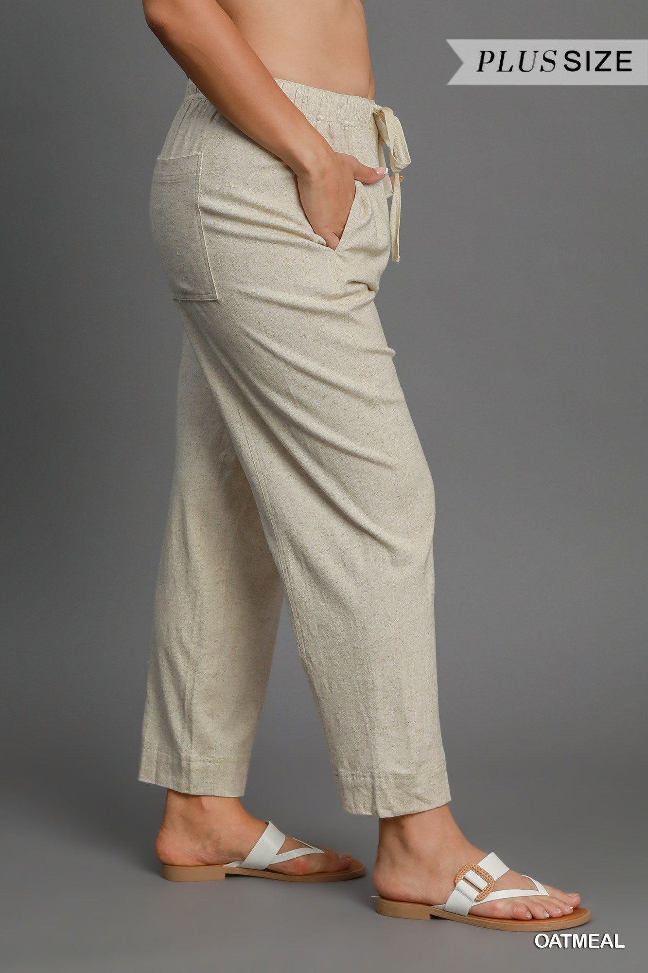 Linen Blend Pull-On Pant