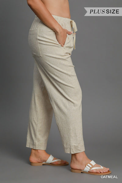 Linen Blend Pull-On Pant