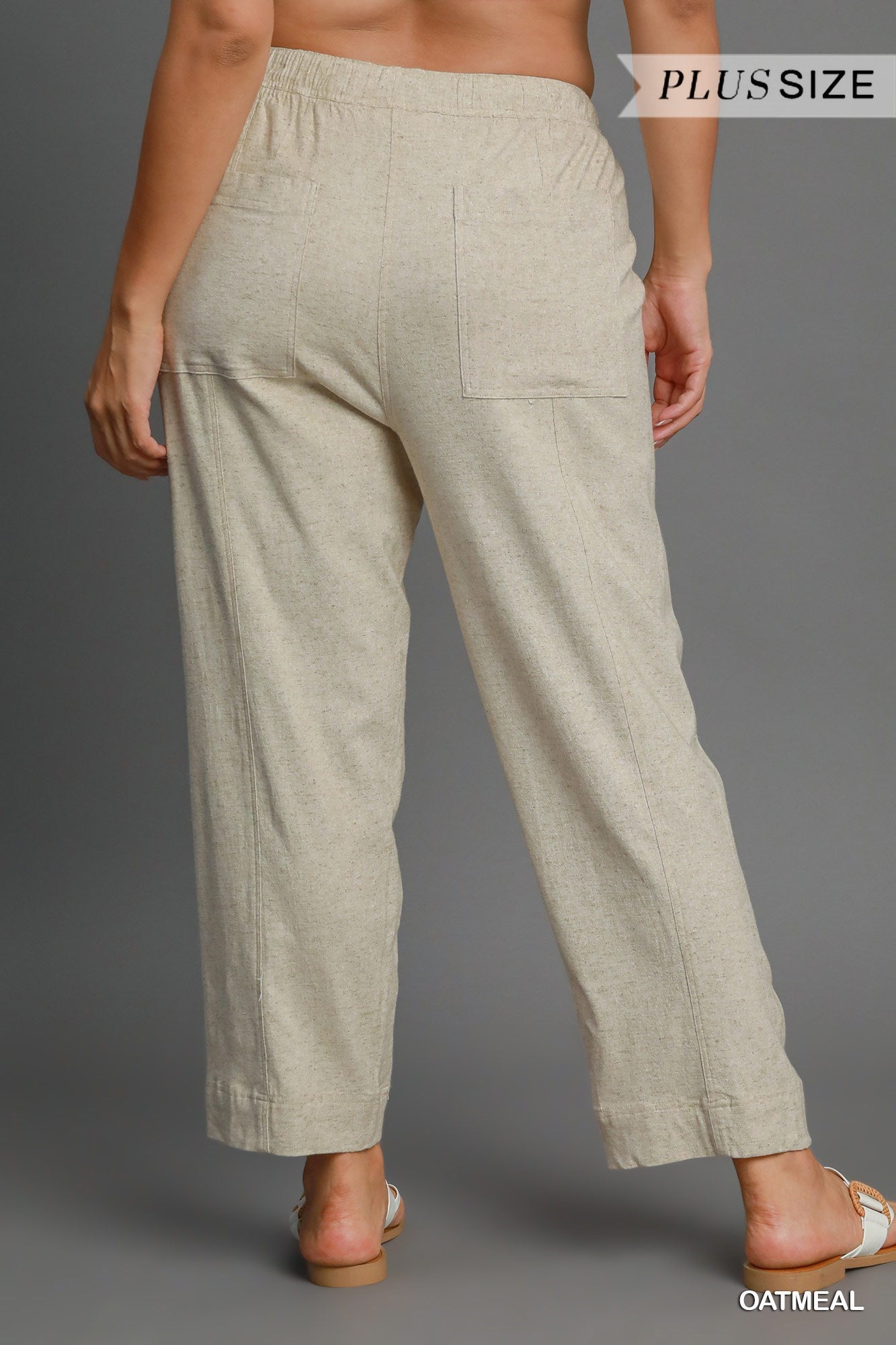 Linen Blend Pull-On Pant