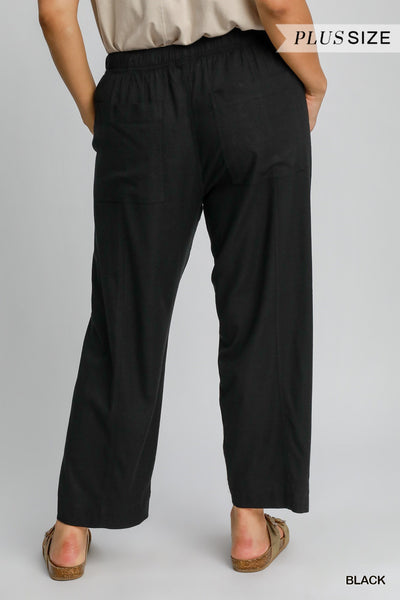 Linen Blend Pull-On Pant