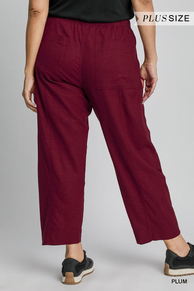 Linen Blend Pull-On Pant