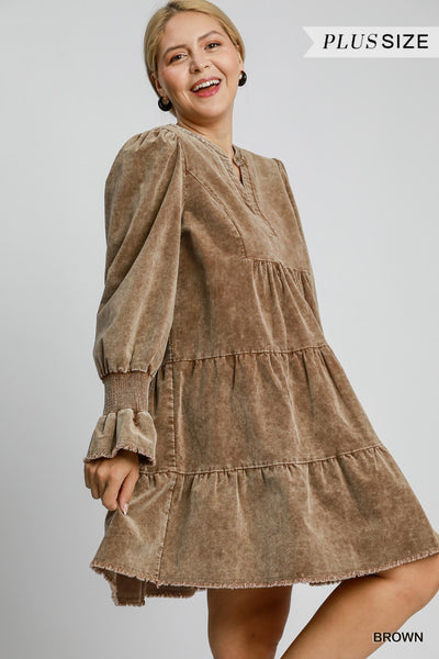 Corduroy Tiered Dress