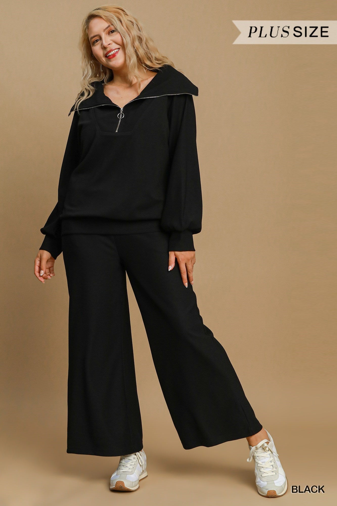 Ribbed Knit Straight Leg Pant