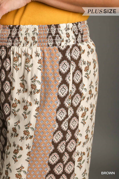 Mixed Print Flowy Pant