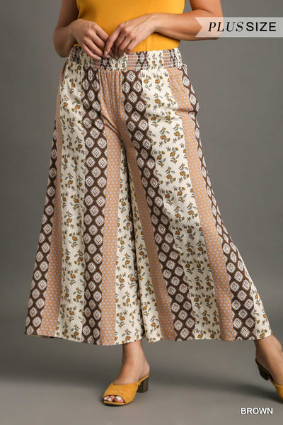 Mixed Print Flowy Pant