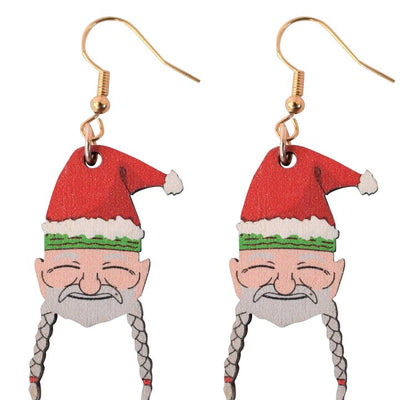 Wooden Christmas Earrings