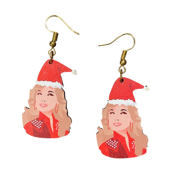 Wooden Christmas Earrings