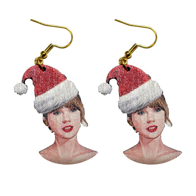 Wooden Christmas Earrings