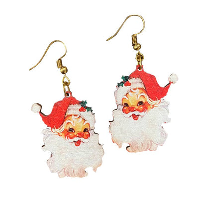 Wooden Christmas Earrings