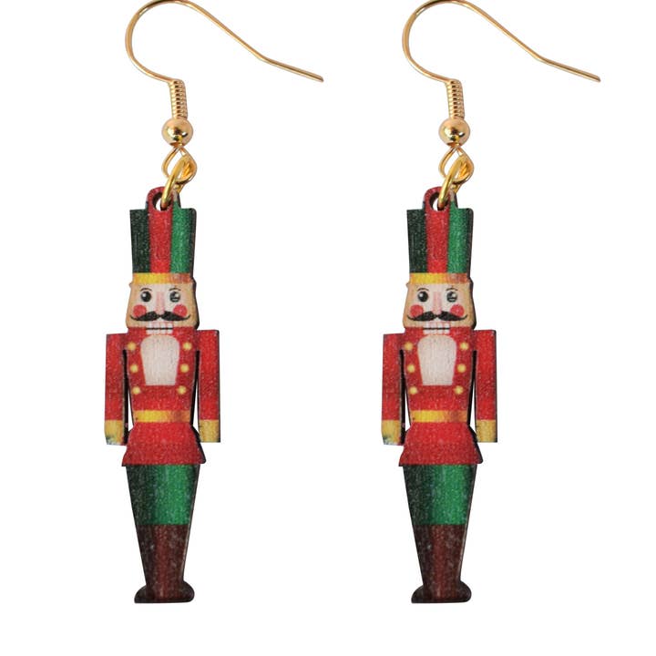 Wooden Christmas Earrings